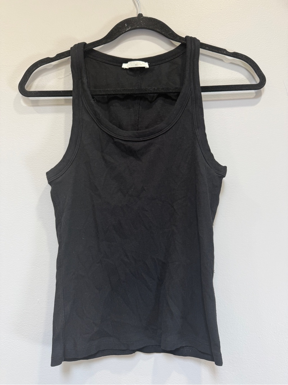Zara Black Ribbed Scoop Neck Tank Top